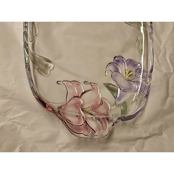 MIKASA Crystal Floral 12" Platter - Clear Glass - Picture 2 of 10